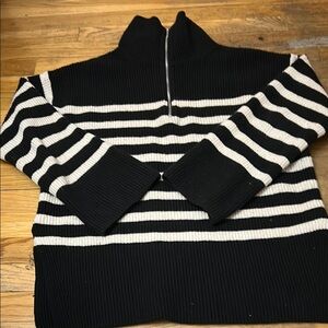 Striped Black and White Women's Sweater